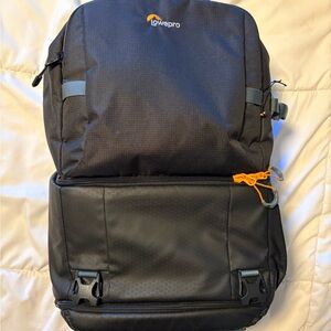 LowPro Black Fastpack Camera Backpack w/ AW cover and 2 lens cloths
